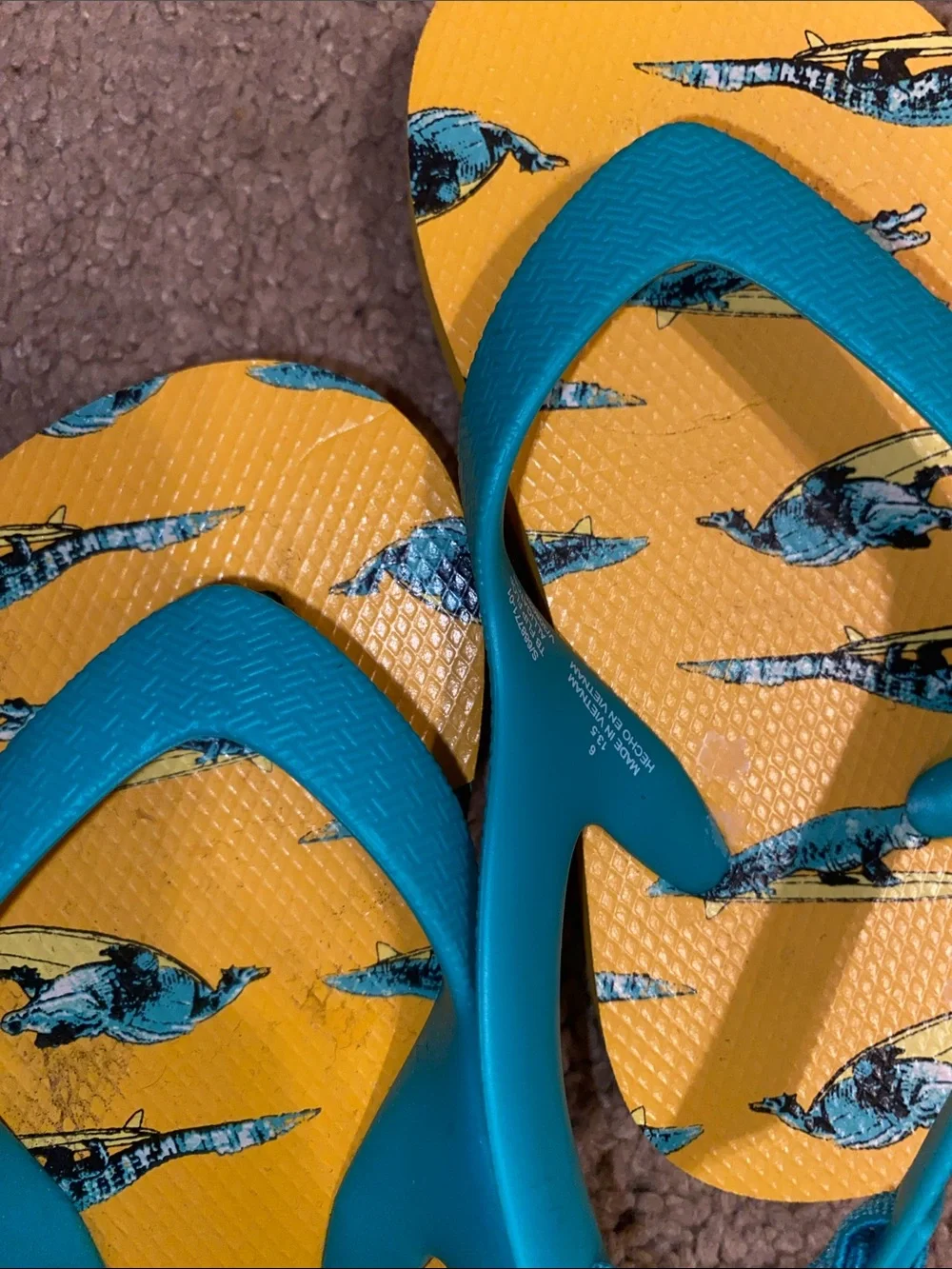 Old Navy Yellow and Teal Kids Sandals